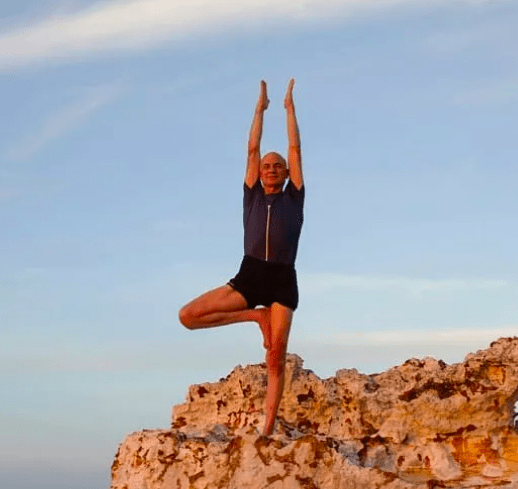 Eyal Shifroni in Vrksasana in Nature